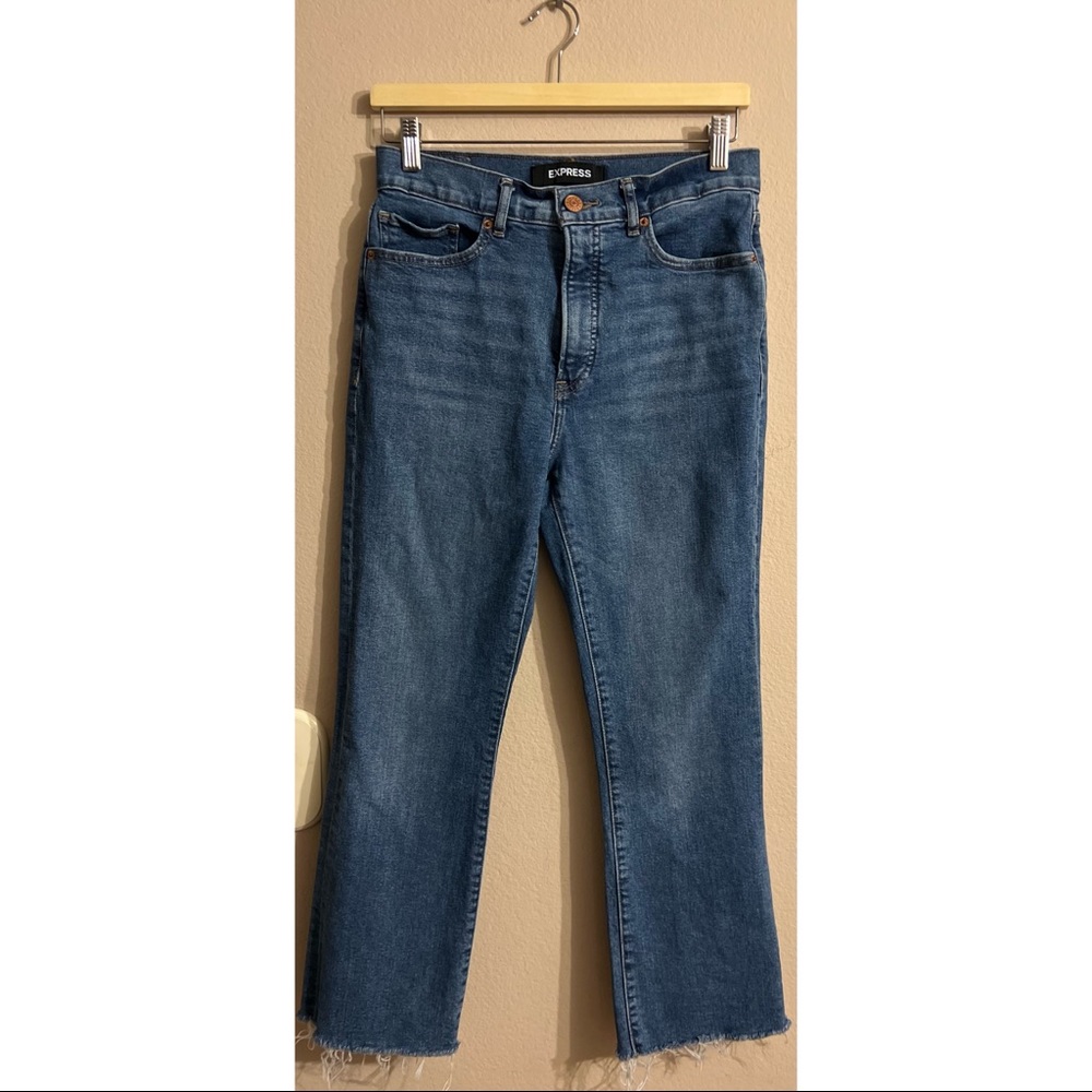 Express High Rise Crop Flare Jeans